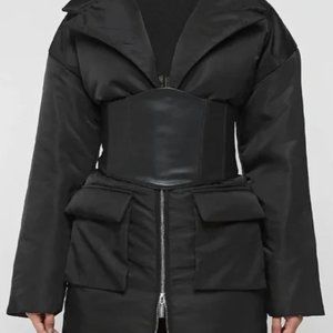 Like New! Maniere De Voir - Longline Corset Puffer Coat